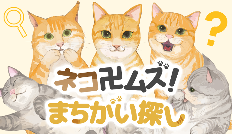 ネコ卍ムズ！まちがい探し